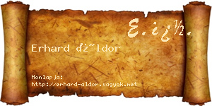 Erhard Áldor névjegykártya